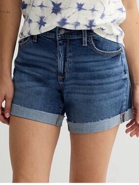Sonoma Good for Life Curvy Mid Rise Dark Wash Rolled Cuff Denim Shorts